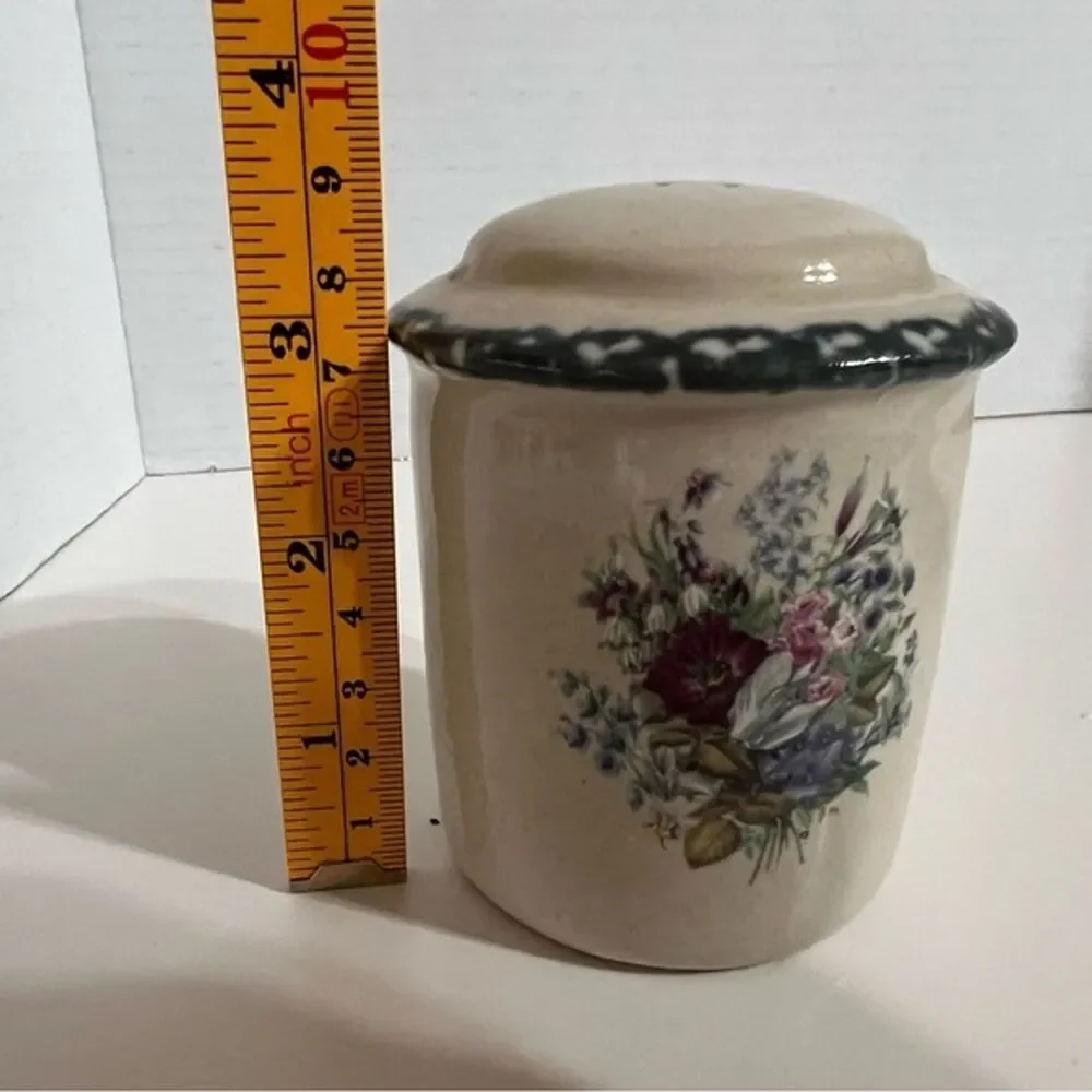 Home & Garden Party Stoneware Salt Shaker Floral Splendor Replacement Vintage